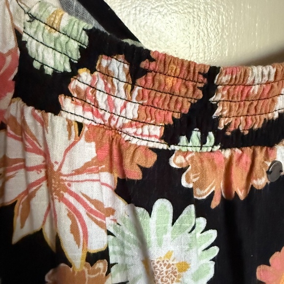 Roxy Summertime Feeling Floral Tie-Front Midi Dress Size XS - Picture 11 of 14